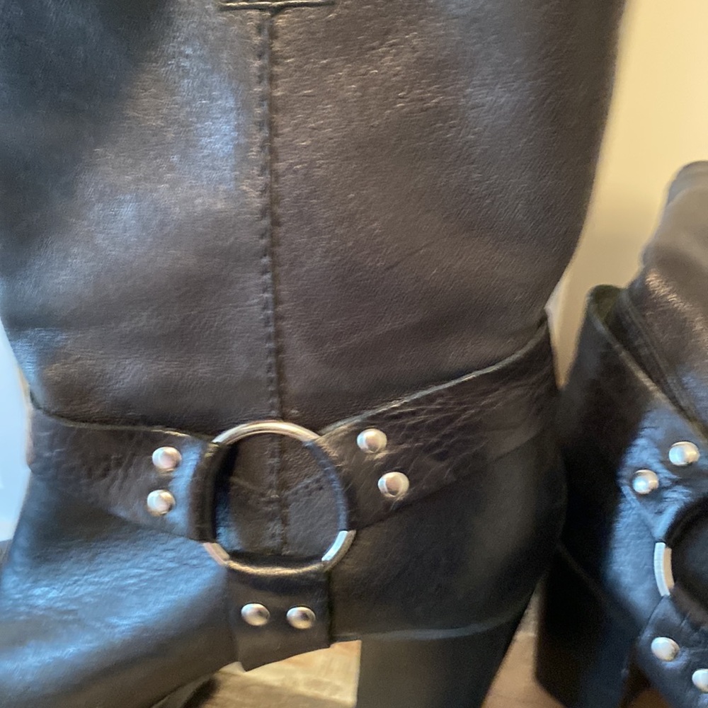 EUC SEXY 🔥 MIA Black Leather Biker Motorcycle Western Harness  Boots - 9M - Picture 12 of 16